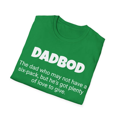 Funny Dad's Mens Softstyle T-shirt, "Dadbod", Father's Day Gift, Tee for Him, Adult Humorous Unique Novelty Apparel Present