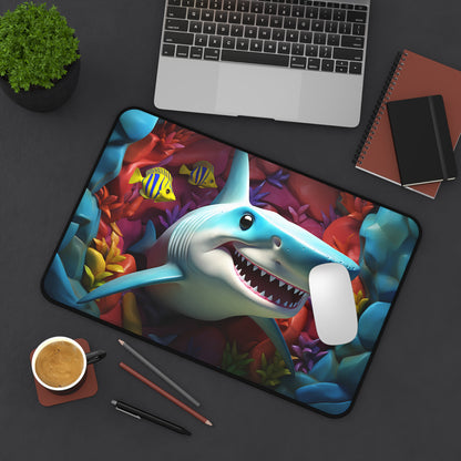 Funny Shark Desk Mat Colorful Deep Sea Office Desk Accessory Ocean Mouse Pad Marine Desk Pad Gaming Mousepad Large Unique Gift Scuba Diver