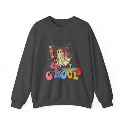 Lets Go Ghouls Sweatshirt Retro Halloween Sweater Funny Halloween Skater Ghost Sweatshirt Spooky Season Groovy Halloween Outfit Funky Women