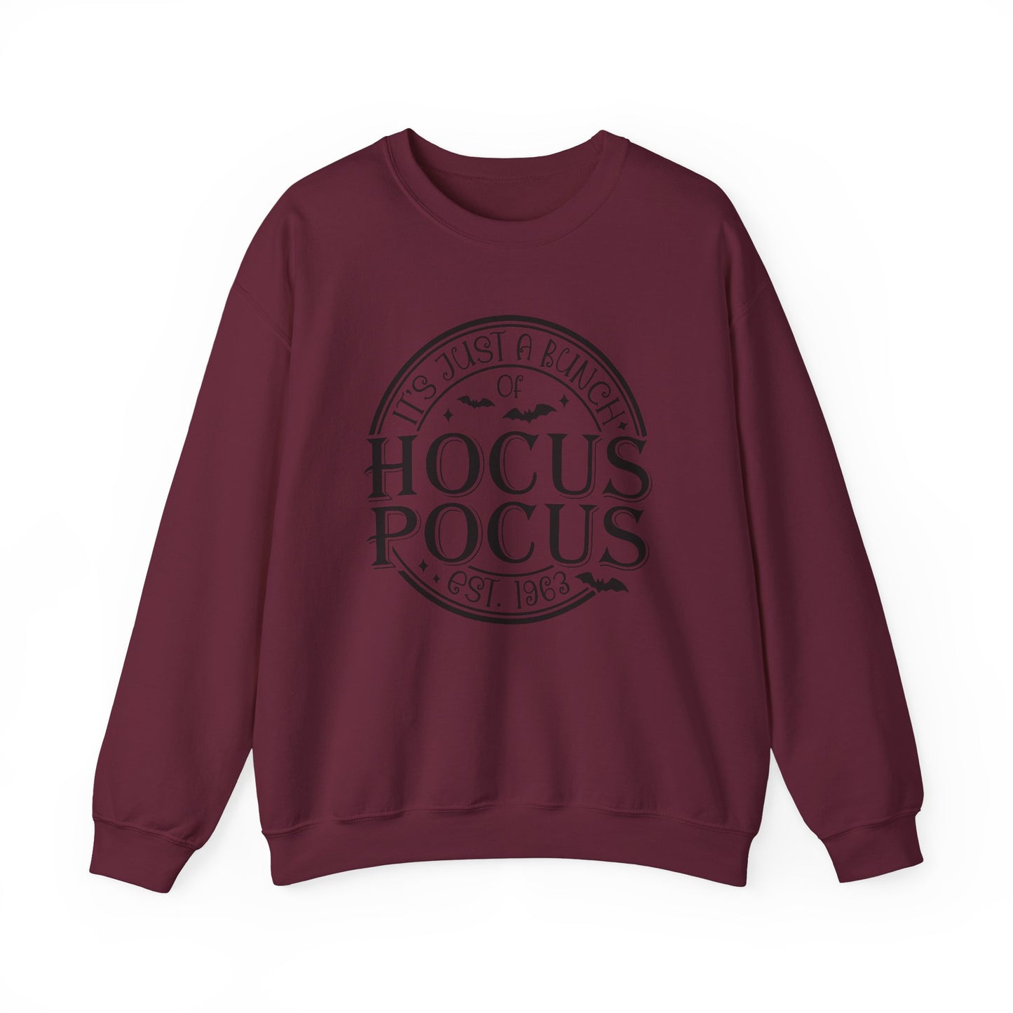 It's Just A Bunch Of Hocus Pocus Sweatshirt Funny Halloween Sweater Retro Halloween Sweatshirt Est 1963 Hocus Pocus Sweater Sanderson Sister