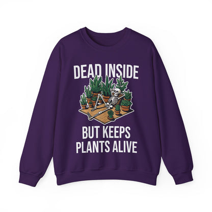 Dead Inside But Keeps Plants Alive Sweatshirt Garden Skeleton Halloween Pullover Sweater Funny Plant Lover Halloween Sweatshirt Plant Lover