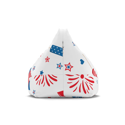 Patriotic Bean Bag Chair Cover Cute Fireworks American Pride Decor Aesthetic Home Office Gift Teens Dorm Gaming Chair Living Room Beanbag