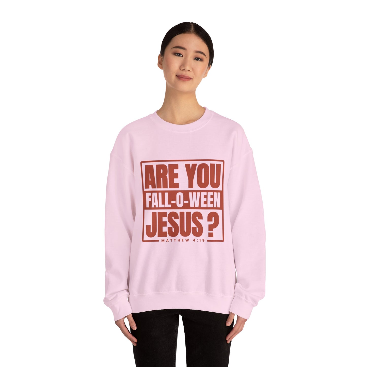 Are You Fall-O-Ween Jesus Sweatshirt Falloween Jesus Halloween Sweater Christian Fall Religious Crewneck Follow Jesus Matthew Bible 4:19