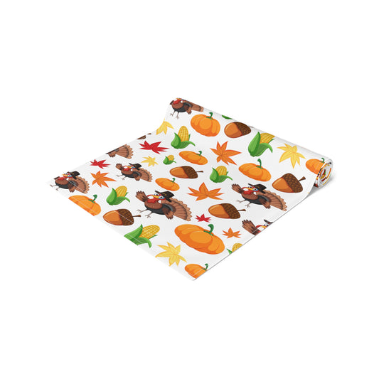 Thanksgiving Day Table Runner Traditional Turkey Dinner Autumn Kitchen Thankful Vintage Dining Table Festive Decor Dinner Party Centrepiece