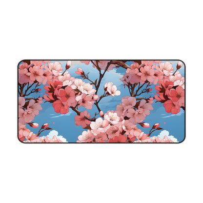 Anime Spring Flowers Desk Mat Lofi Office Desk Accessory Manga Floral Mouse Pad Japanese XL Desk Pad Large Gaming Mousepad Unique Gift Idea