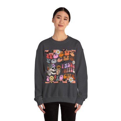 Hocus Pocus Need Coffee to Focus Sweatshirt Halloween Psychedelic Sweat Fall Spooky Vibes Crewneck Trippy Retro Halloween Coffee Lover Gift