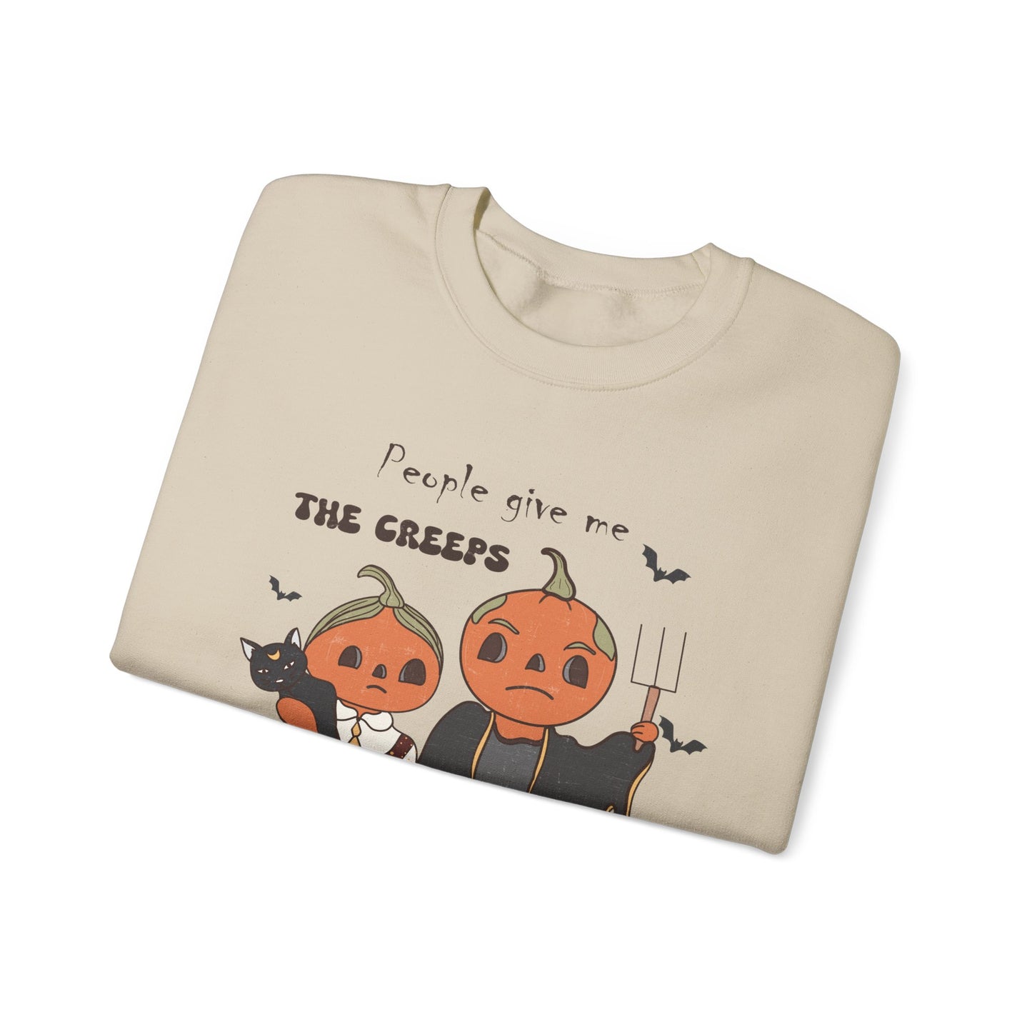 People Give Me The Creeps Sweatshirt Funny Halloween Sweater Vintage Halloween Sweatshirt Spooky Season Sweat Creepy Vibes Halloween Outfit