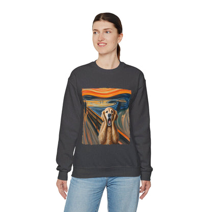 Funny Edvard Munch Dog Sweatshirt Funny The Scream-ing Dog Art Painting Sweater Parody of Edvard Munch Dog Sweater Unique Art Dog Lover Gift