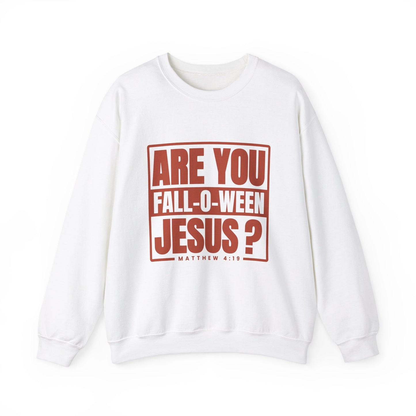 Are You Fall-O-Ween Jesus Sweatshirt Falloween Jesus Halloween Sweater Christian Fall Religious Crewneck Follow Jesus Matthew Bible 4:19