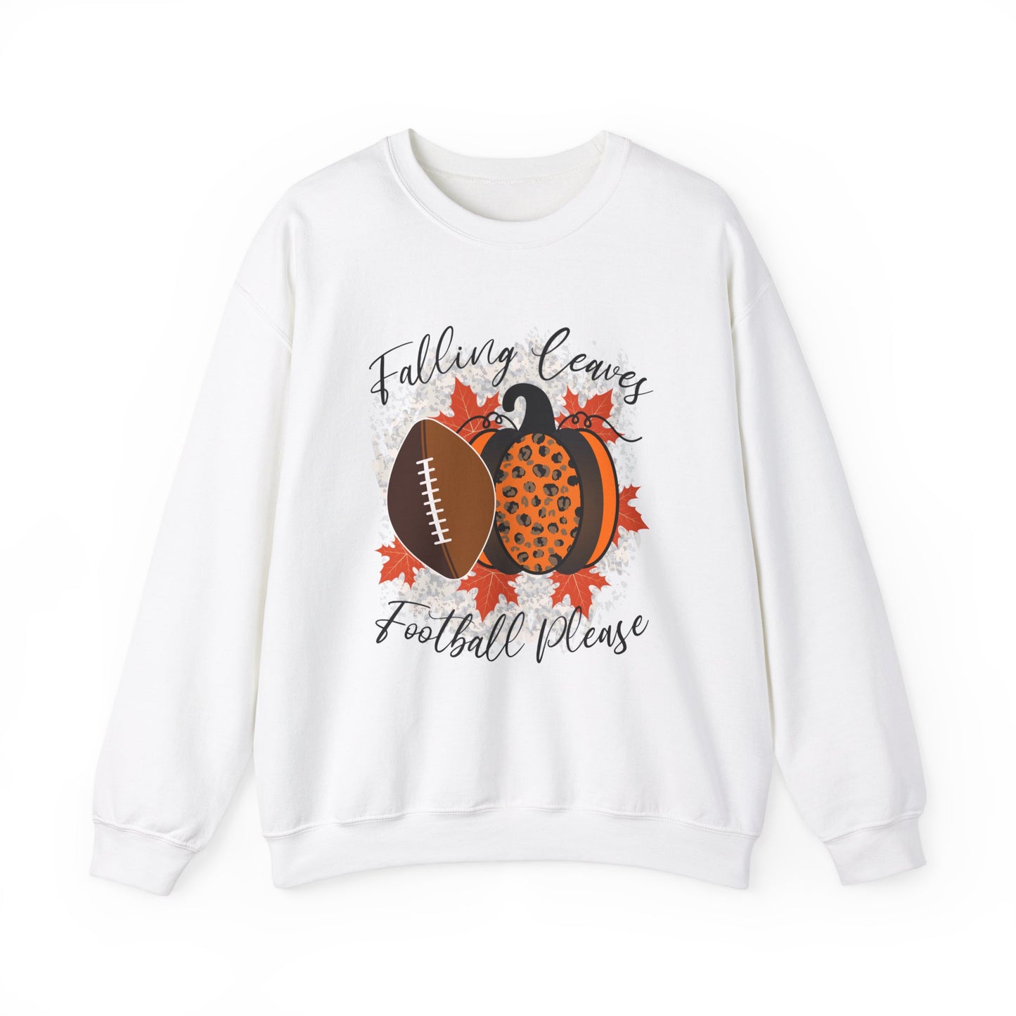 Fall Vibes Football Sweatshirt Falling Leaves Football Please Sweater Footbal Mom Fall Sweater Football and Pumpkin Crewneck Autumn Season