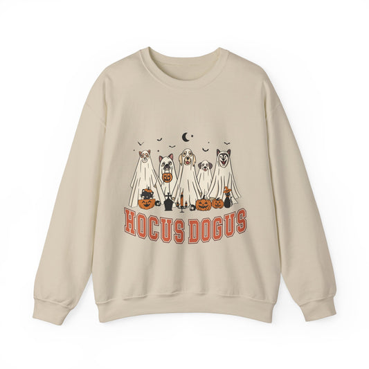 Hocus Dogus Sweatshirt Funny Dog Ghosts Sweater Dog Lover Halloween Pullover Retro Spooky Season Sweater Halloween Ghost Dog Hocus Pocus