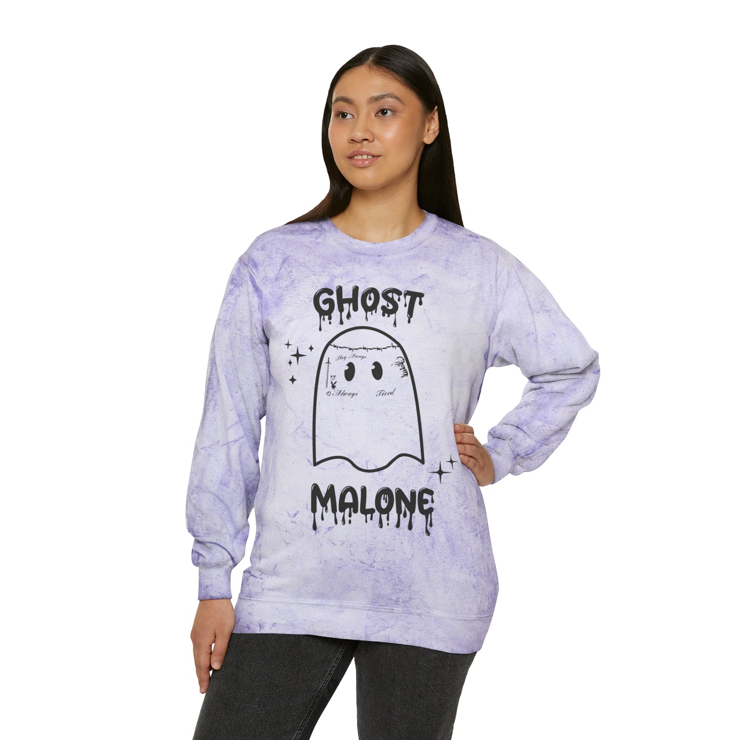 Ghost Malone Sweatshirt Halloween Sweater Cute Ghost Sweatshirt Funny Halloween Outfit Spooky Season Color Blast Sweat Spooky Halloween Gift