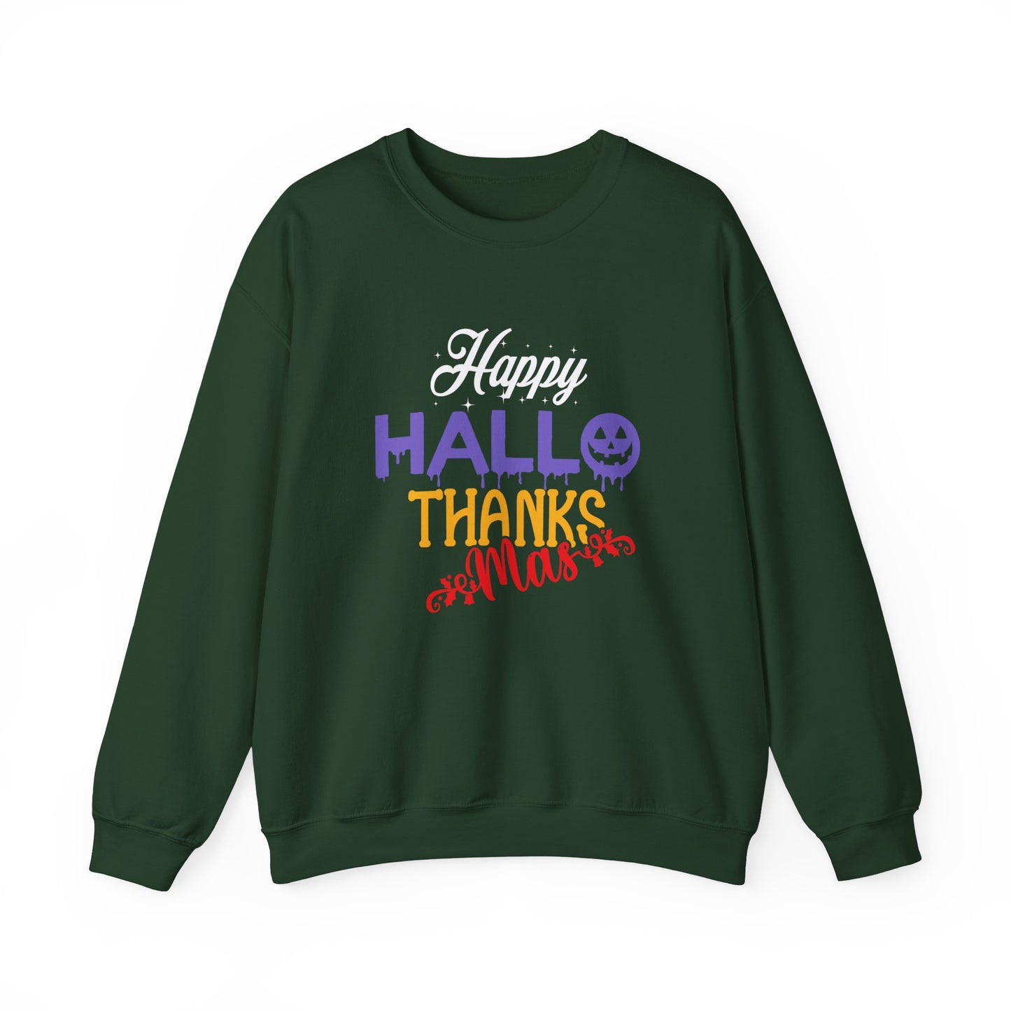 Happy Hallothanksmas Sweatshirt Halloween Sweater Holiday Season Sweatshirt Thanksgiving Apparel Christmas Outfit Autumn Fall Sweatshirt