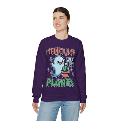 Funny Plant Lover Halloween Sweatshirt I Think I Wet My Plants Sweater Cute Ghost Plant Lover Pullover Sweater Cute Gardening Ghost Gift 2