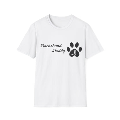 Doggy Dad's T-shirt, "Dashshund Daddy", Dog Father's Day Gift, Fur Papa, Unique Men's Apparel Novelty Pet Lover Tee Present