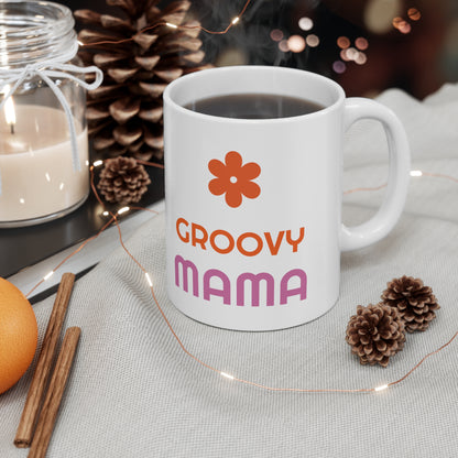 Mother's Day 11oz Coffee Mug, "Groovy MAMA", Mother's Day Gift, Present for Mom, For Her Birthday, Christmas, Novelty Mom Gift, Mom Present