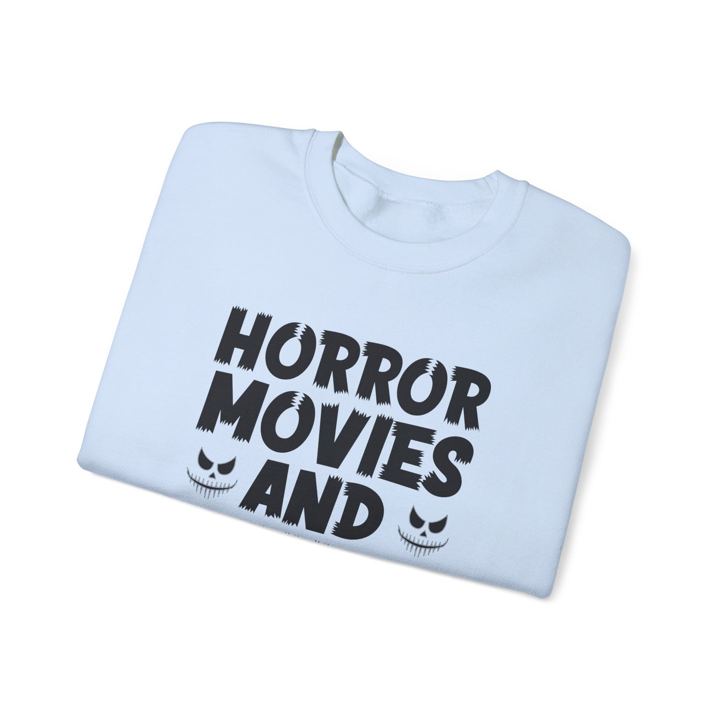 Horror Movies And Chill Sweatshirt Halloween Sweater Spooky Vibes Sweatshirt Funny Halloween Outfit Scary Movie Lover Gift Horror Movie Fan