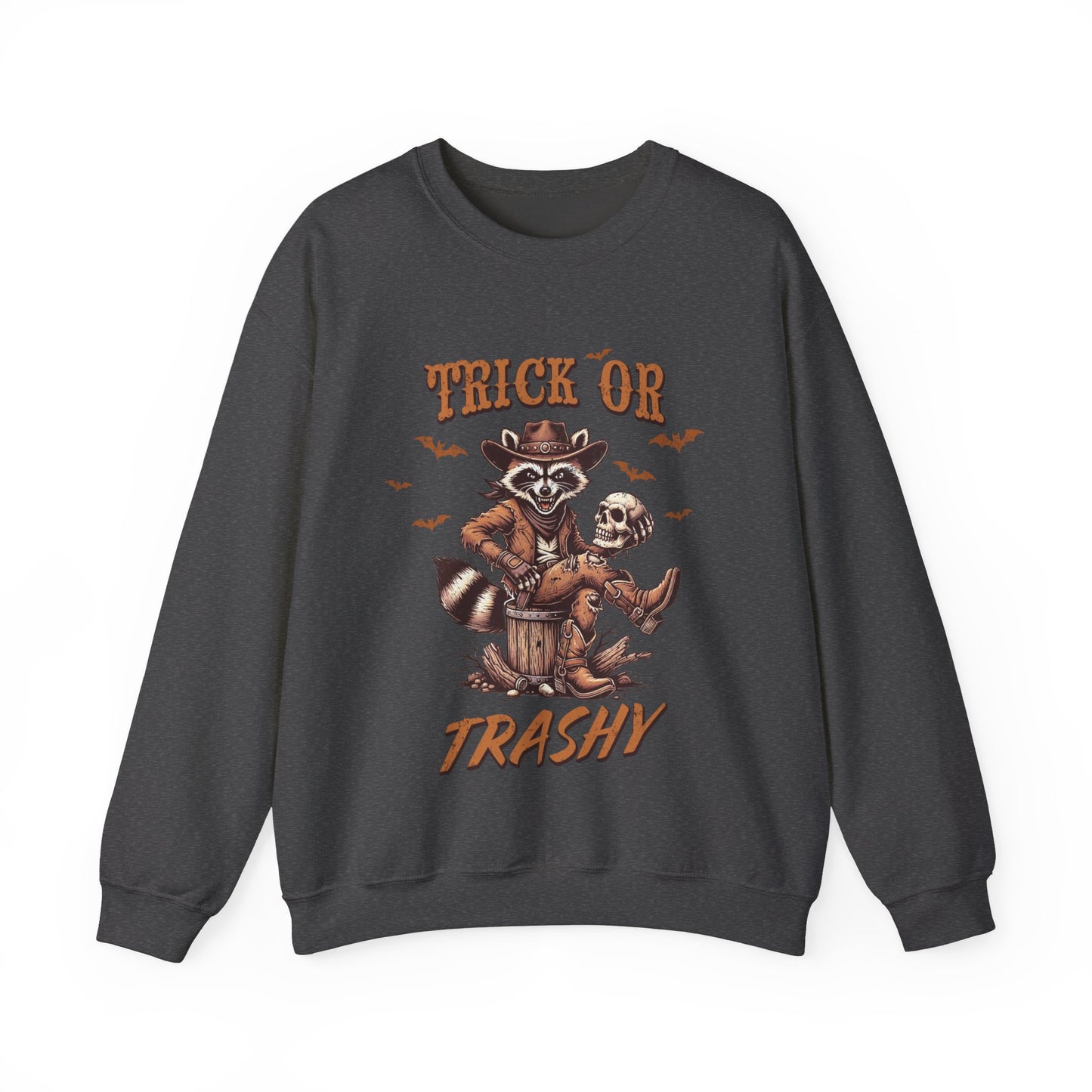 Funny Western Halloween Raccoon Sweatshirt Country Feral Trick Or Trashy Sweater Fun Halloween Trick Or Treat Day Cowboy Raccoon Lover Gift