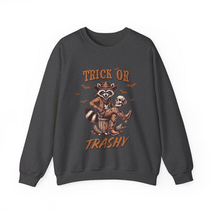 Funny Western Halloween Raccoon Sweatshirt Country Feral Trick Or Trashy Sweater Fun Halloween Trick Or Treat Day Cowboy Raccoon Lover Gift