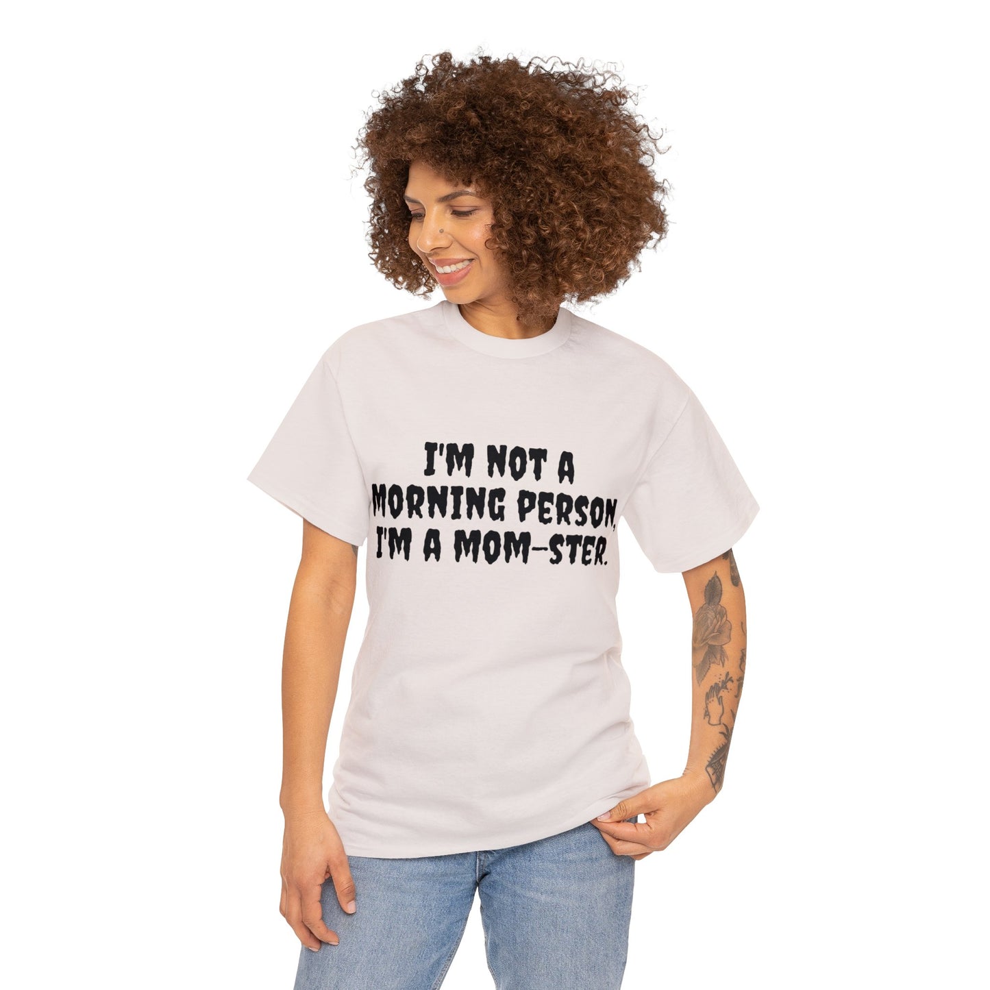 Funny Mom's Unisex Heavy Cotton Tee,"..Im a mom-ster.",Mother's Day Gift,T-shirt for Her, Ladies Adult Unique Novelty Present