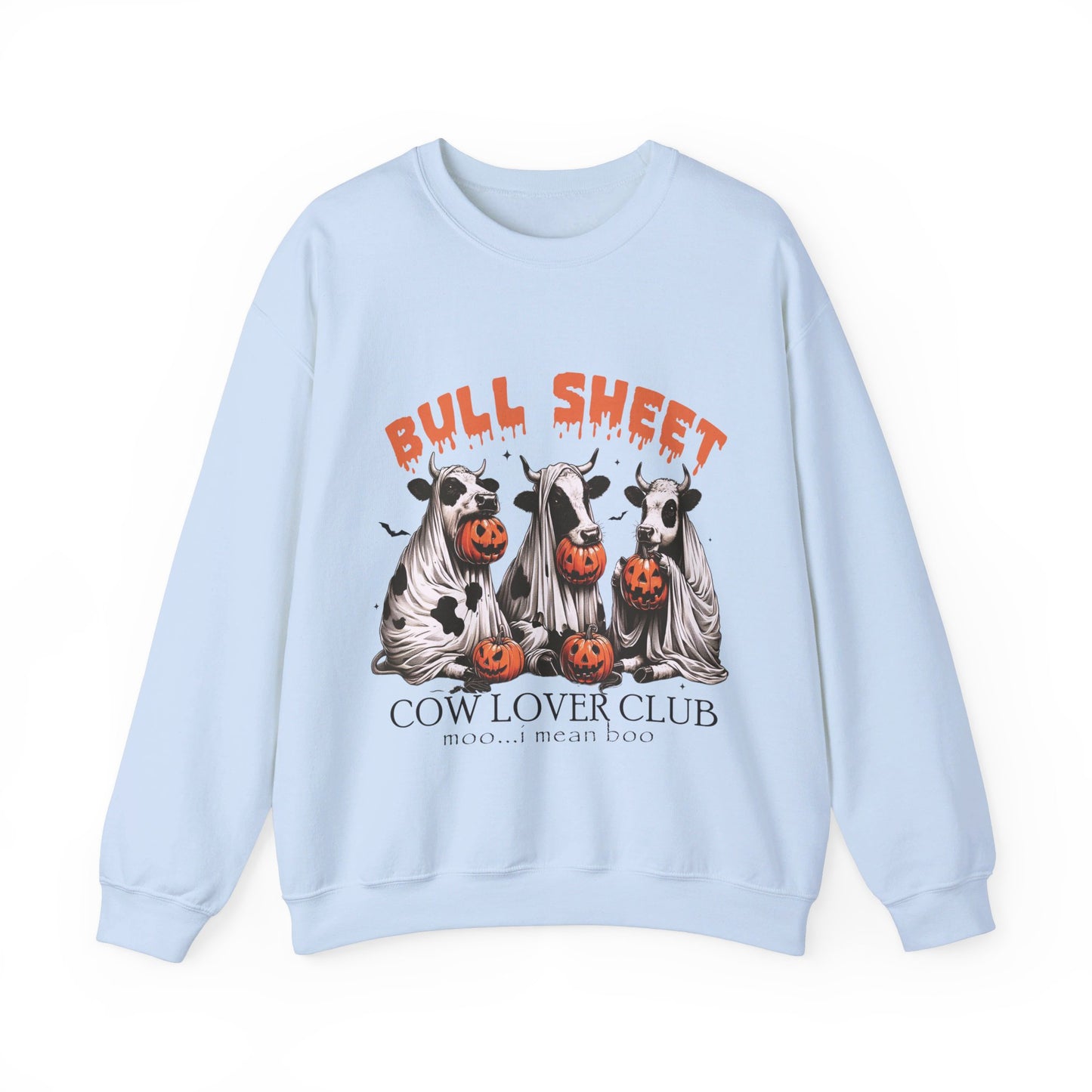 Bull Sheet Sweatshirt Cow Lover Club Sweater Funny Ghost Bulls Pullover Funny Gag Cow Lover Sweater Funny Gifts Men Women Farmer Halloween