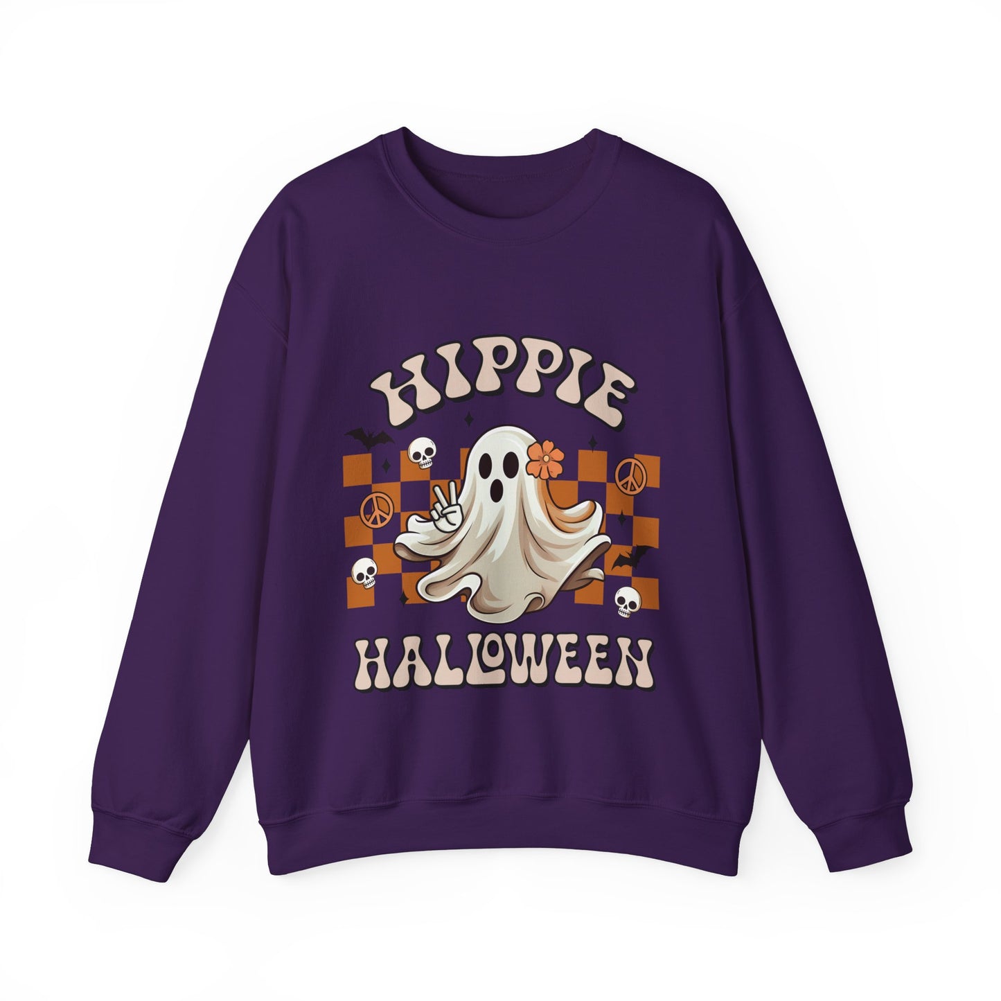 Hippie Halloween Sweatshirt Cute Ghost Sweatshirt Retro Ghost Halloween Sweater Groovy Halloween Sweat Trendy Boho Crewneck Fall Hippy Gift