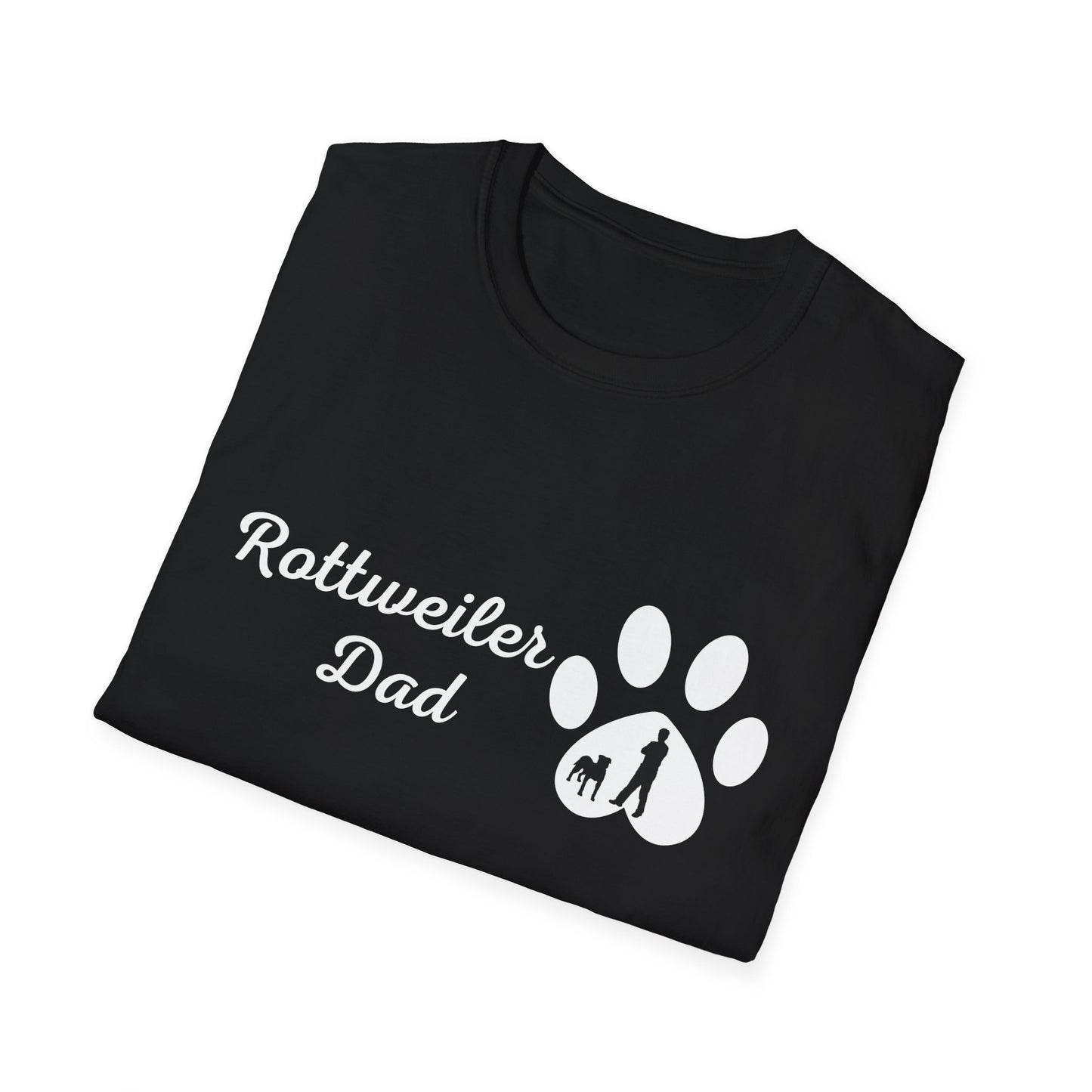 Doggy Dad's T-shirt, "Rottweiler Dad", Dog Father's Day Gift, Fur Papa, Unique Men's Apparel Novelty Pet Lover Tee Present