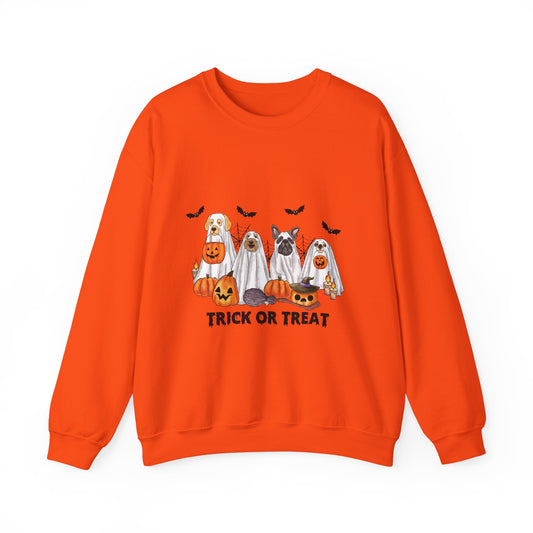 Halloween Ghost Dogs Sweatshirt Trick or Treat Sweater Ghost Dog Pullover Sweater Bogey Dog Sweatshirt Cute Halloween Dog Lover Gift Sweater