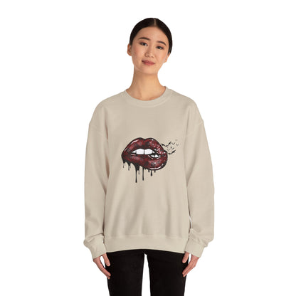 Whimsigoth Lips Sweatshirt 90s Style Gothic Halloween Sweater Witchy Occult Dark Academia Festival Y2K Whimsical Goth Retro Gothic Halloween