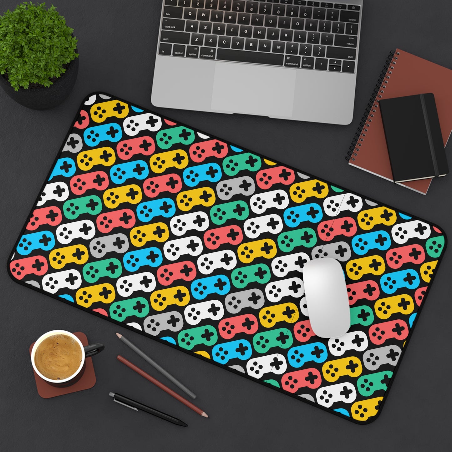 Gaming Desk Mat Colorful Game Consoles Office Desk Accessory Gaming Fan Mouse Pad Games Room Desk Pad Aesthetic Mousepad Unique Gift Idea