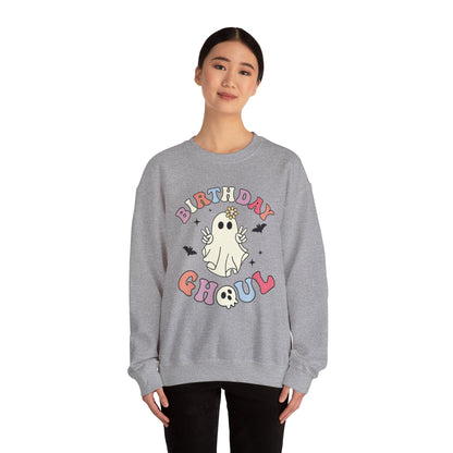 Birthday Ghoul Sweatshirt Funny Halloween Birthday Sweater Retro Halloween Ghost Sweatshirt Groovy Halloween Birthday Party Spooky Season