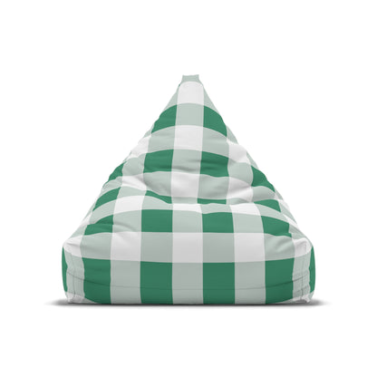 Funky Green Checkered Bean Bag Chair Cover Green Aesthetic Home Decor Fun Whimsy Teen Dorm Beanbag Bedroom Living Room Patio Games Room Gift