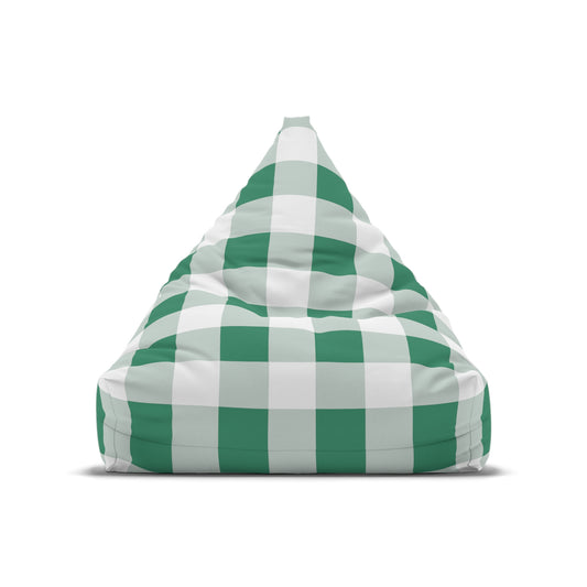 Funky Green Checkered Bean Bag Chair Cover Green Aesthetic Home Decor Fun Whimsy Teen Dorm Beanbag Bedroom Living Room Patio Games Room Gift