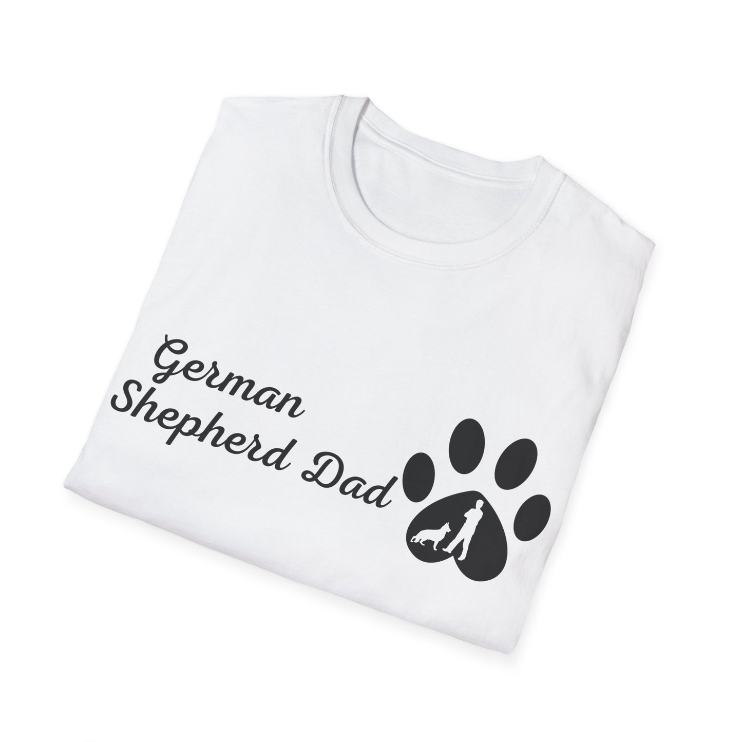 Doggy Dad's T-shirt, "German Shepherd Dad", Dog Father's Day Gift, Fur Papa, Unique Men's Apparel Novelty Pet Lover Tee