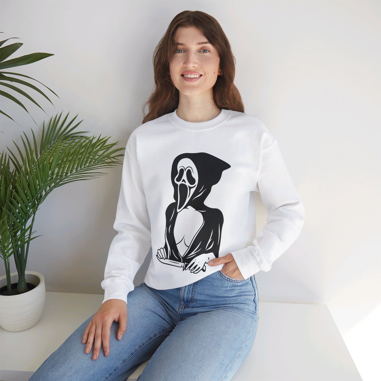 Ghostface Girl Sweatshirt Funny Mean Girls Halloween Sweater Horror Movie Sweatshirt Scream Halloween Outfit Ghostface Valentine Girl Gift