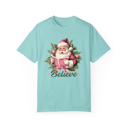 Comfort Colors® Believe Christmas Shirt 1950s Vintage Pink Santa Tshirt Vintage Christmas Believe T-shirt Retro Christmas Party Tee Believe