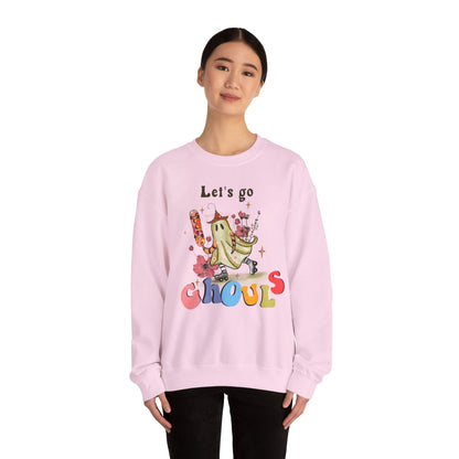 Lets Go Ghouls Sweatshirt Retro Halloween Sweater Funny Halloween Skater Ghost Sweatshirt Spooky Season Groovy Halloween Outfit Funky Women