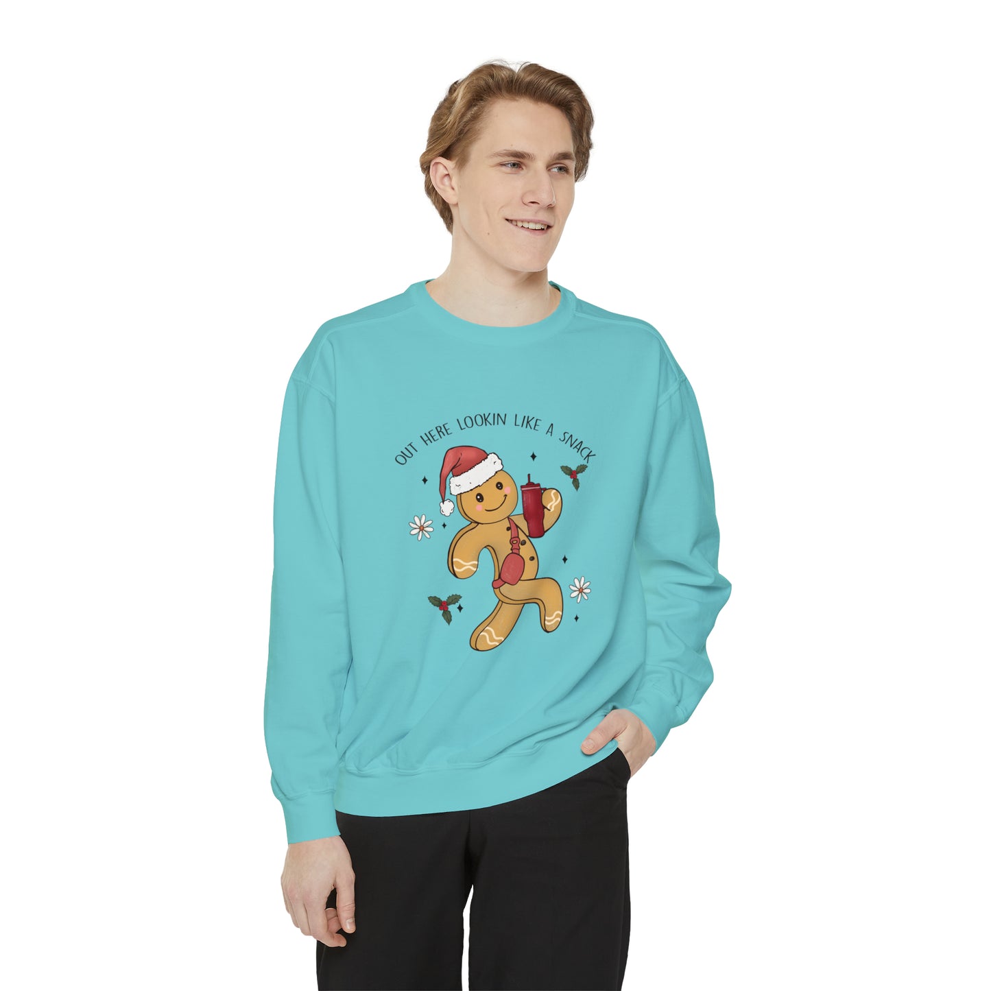 Comfort Colors® Out Here Lookin Like A Snack Sweatshirt Boojee Christmas Sweatshirt Gingerbread Man Sweater Funny Christmas Gift Holiday Tee