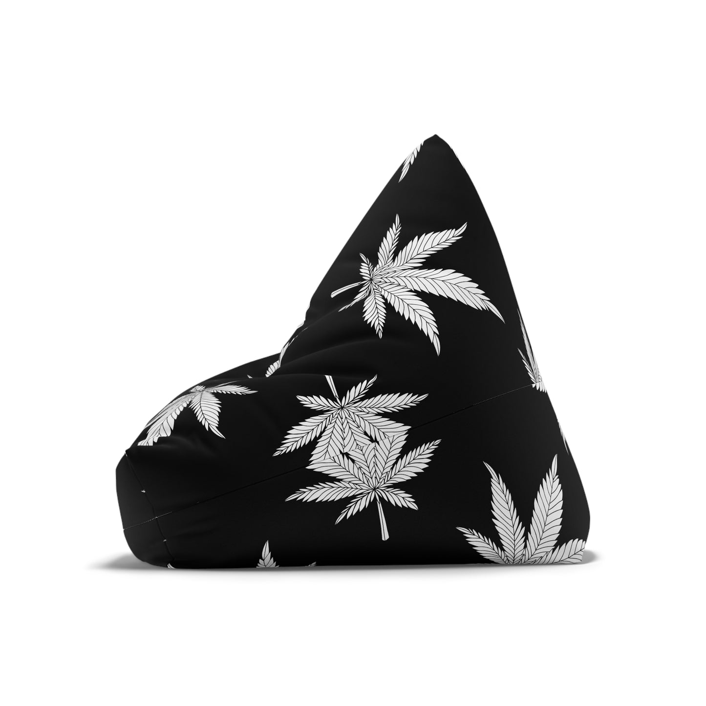 Marijuana Pot Leaf Gaming Bean Bag Chair Cover Black White Home Decor Weed Cannabis Games Beanbag Living Room Gift Adults Bedroom Man Cave