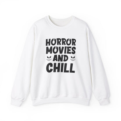 Horror Movies And Chill Sweatshirt Halloween Sweater Spooky Vibes Sweatshirt Funny Halloween Outfit Scary Movie Lover Gift Horror Movie Fan