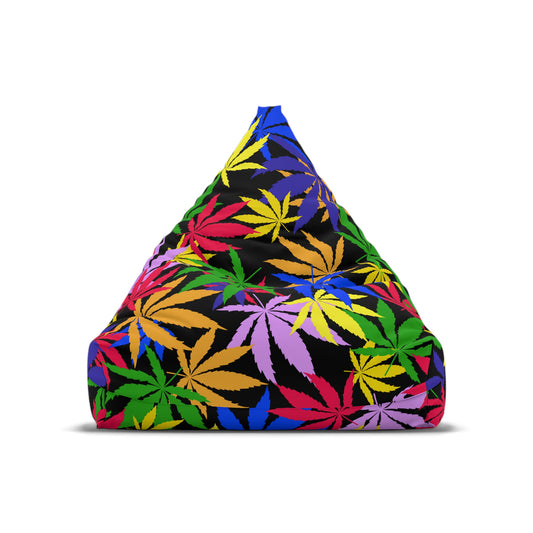 Weed Cannabis Gaming Bean Bag Chair Cover Colorful Home Decor Marijuana Pot Leaves Games Beanbag Living Room Gift Adults Bedroom Man Cave