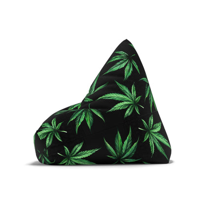 Marijuana Pot Leaves Gaming Bean Bag Chair Cover Black Green Home Decor Weed Cannabis Games Beanbag Living Room Gift Adults Bedroom Man Cave