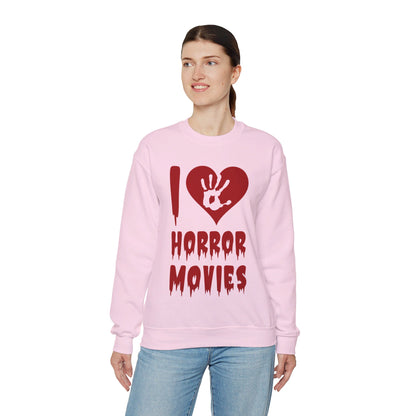 I Love Horror Movies Sweatshirt Horror Movie Addict Sweatshirt Halloween Horror Fan Club Sweatshirt Horror Club Movie Fanatic Halloween Gift