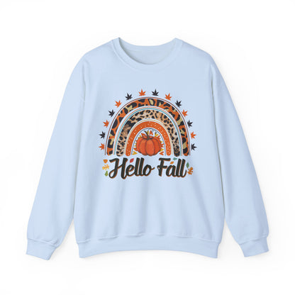 Hello Fall Sweatshirt Retro Vintage Fall Sweater Fall Leopard Sweatshirt Fall Time Sweater Cute Thanksgiving Sweatshirt Pumpkin Spice Sweat