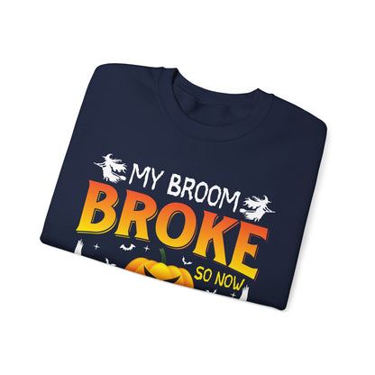 My Broom Broke So Now I'm A Teacher Sweatshirt Funny Teacher Halloween Sweater Pumpkin Teacher Appreciation Teacher Life New Teacher Gift