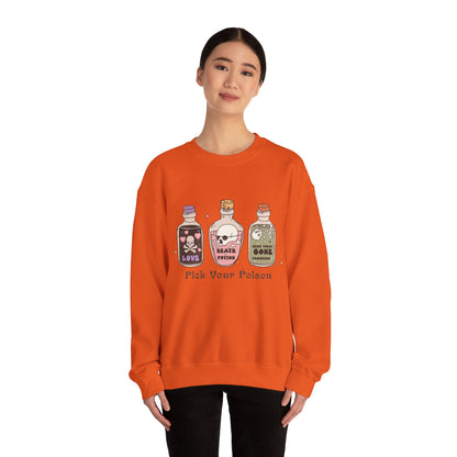 Pick your Poison Sweatshirt Funny Halloween Sweater Villain Halloween Sweatshirt Retro Halloween Vintage Sweater Spooky Fall Season Women