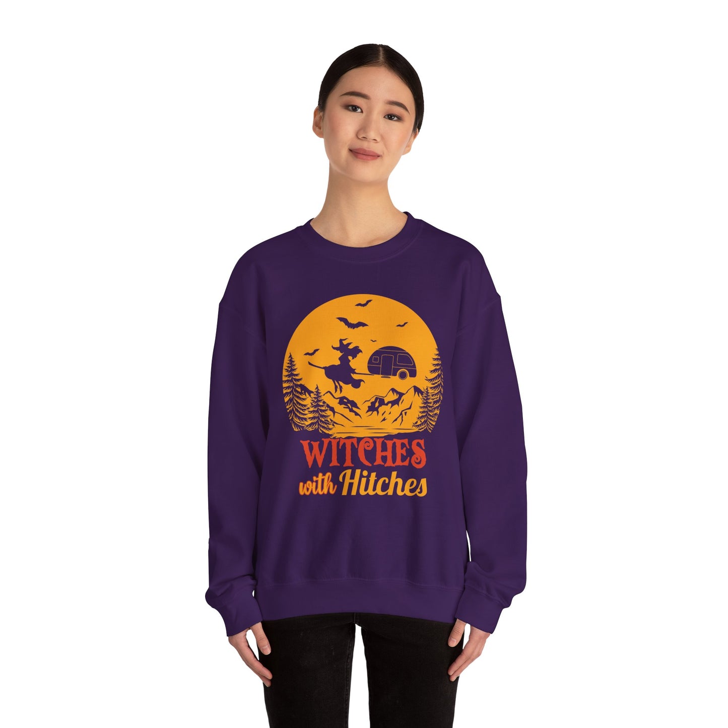 Witches With Hitches Sweatshirt Halloween Campers Life Sweater Adventure Sweatshirt Halloween Camping Crewneck Witchy Pullover Camping Lover