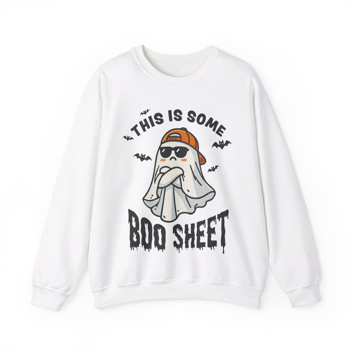 This Is Some Boo Sheet Sweatshirt Funny Halloween Sweater Retro Ghost Graphic Halloween Sweatshirt Funny Gifts Men Women Pullover Sweater