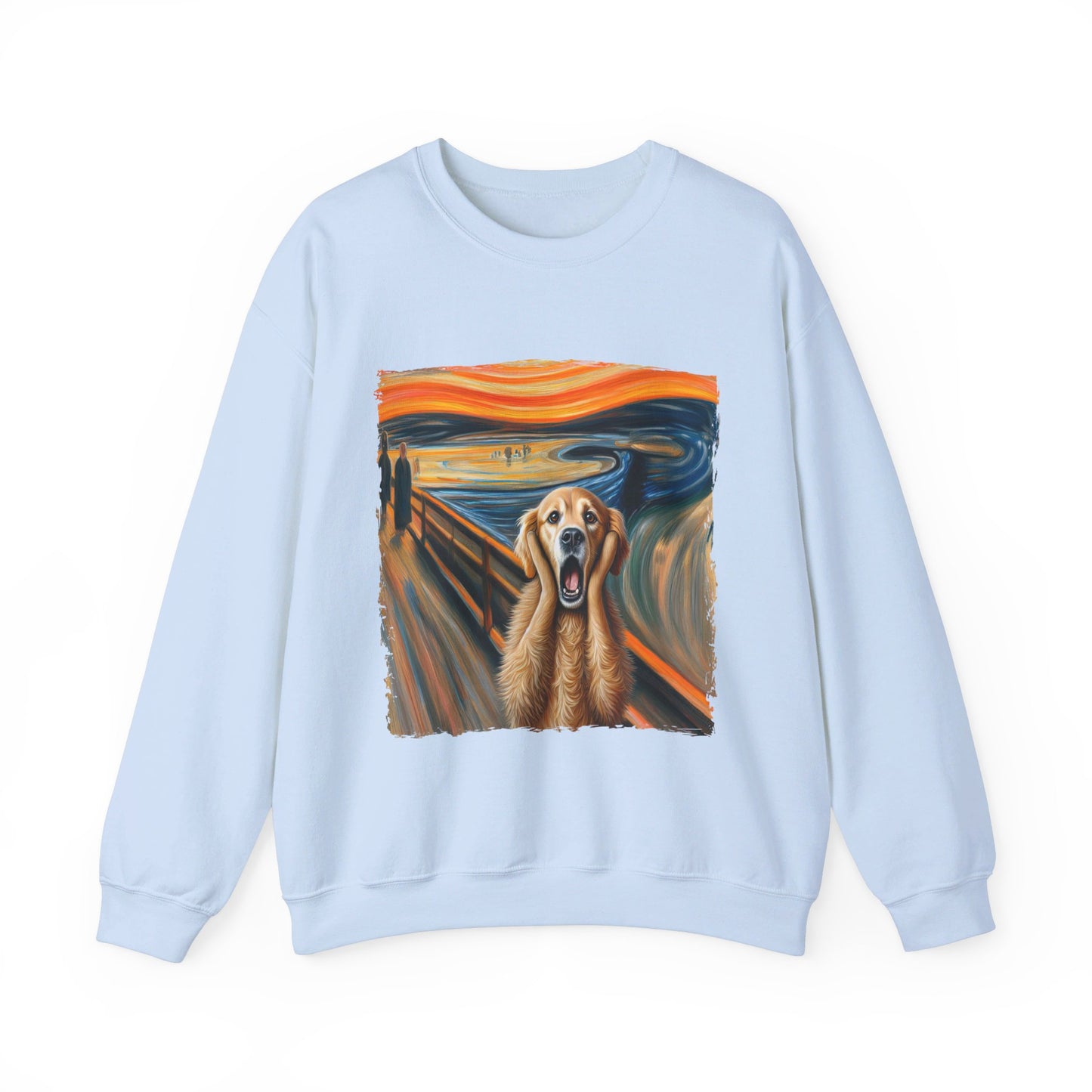 Funny Edvard Munch Dog Sweatshirt Funny The Scream-ing Dog Art Painting Sweater Parody of Edvard Munch Dog Sweater Unique Art Dog Lover Gift