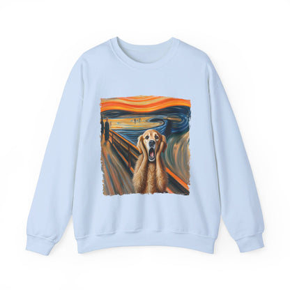 Funny Edvard Munch Dog Sweatshirt Funny The Scream-ing Dog Art Painting Sweater Parody of Edvard Munch Dog Sweater Unique Art Dog Lover Gift